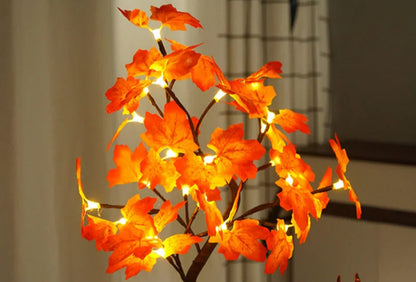 24 LED Rose Flower Tree Lamp – USB-Powered Fairy Light with Maple Leaves, Perfect for Home, Party, Wedding, Christmas, or Gift